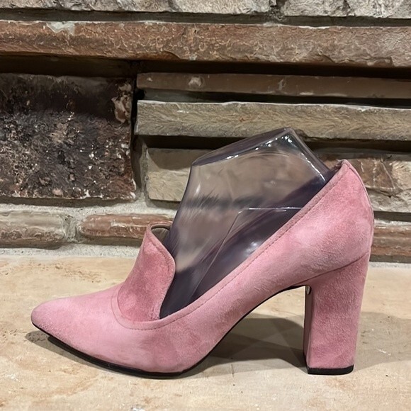 Donald Pliner Heyde Suede Point Toe Heels Dusty Rose - Picture 3 of 8